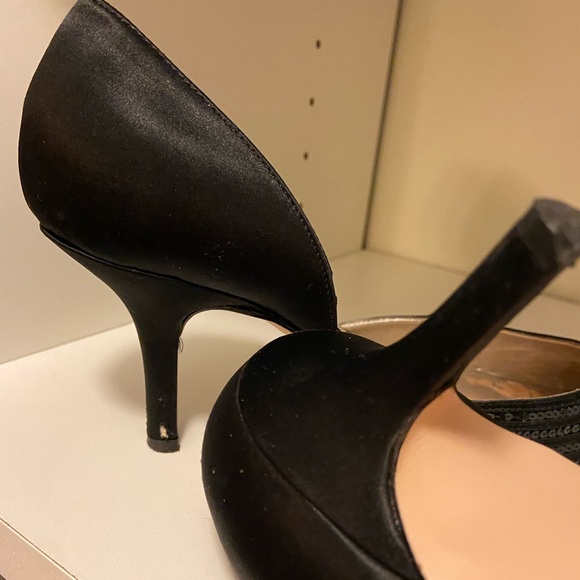 Caparros 3" satin black sequin pointy toe heels. Size 7.5 No box. - Picture 7 of 10